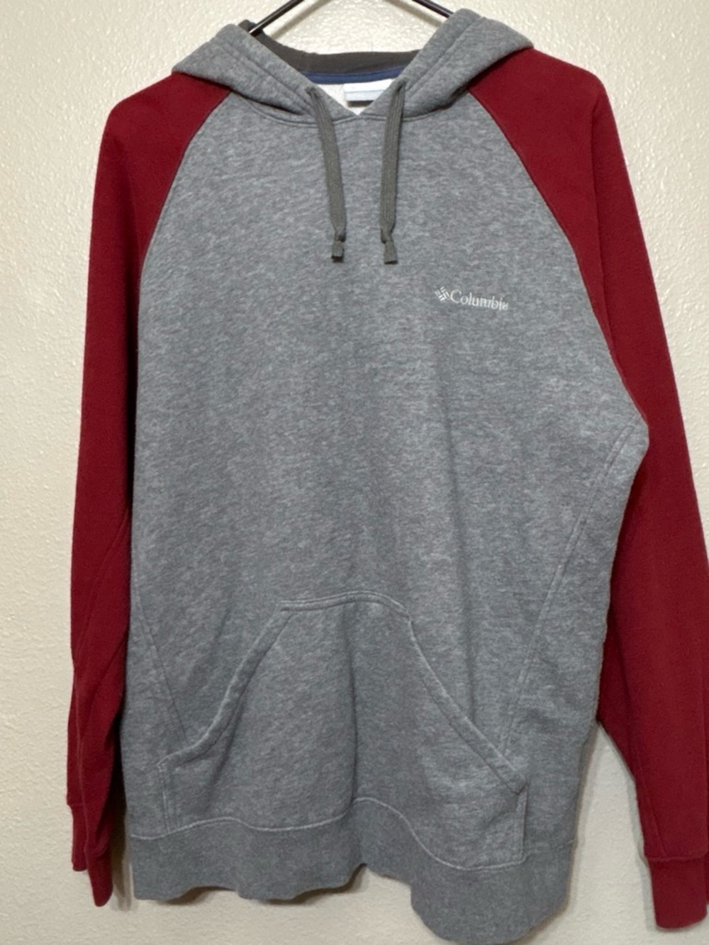 Columbia Gray & Burgundy Raglan Pullover Hoodie